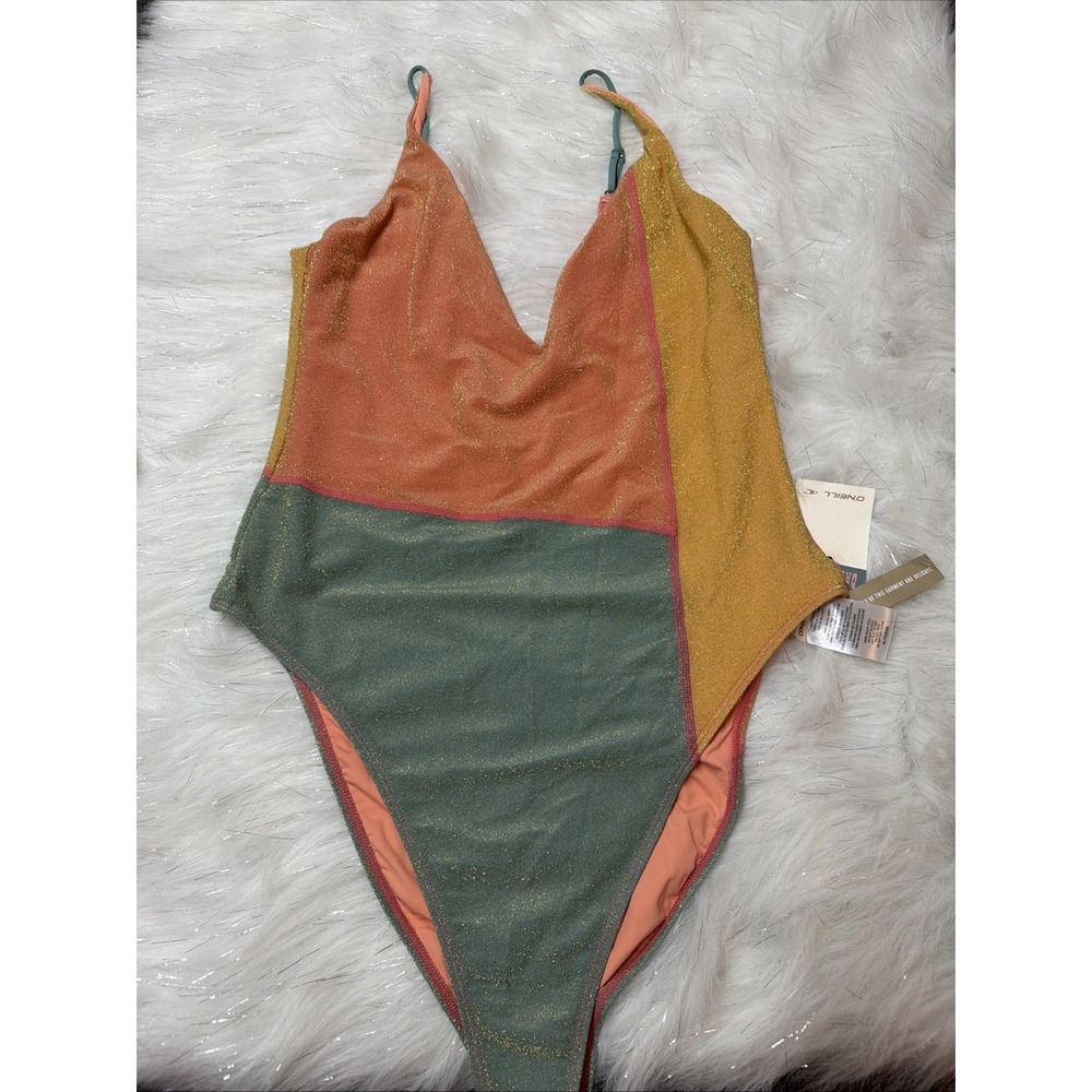 $80 O'Neill Juniors' Mirage Edgewater Swimsuit Multicolor XL